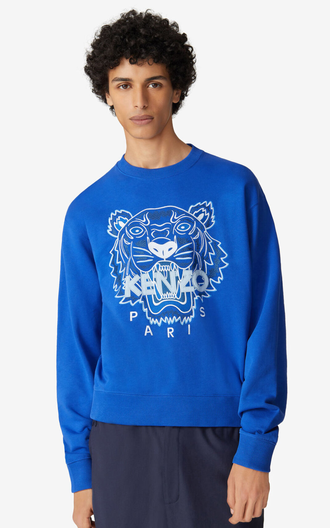 Kenzo Tiger Sweatshirt Royal Blue For Mens 0852AFKZS